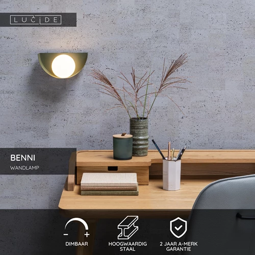 Lucide BENNI - Wandlamp - 1xG9 - Groen - USP